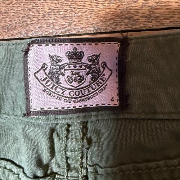 Juicy Couture Y2K Green Cargo Pants Women’s SZ 4 Utility Pockets 2000s Quilted - Picture 3 of 13